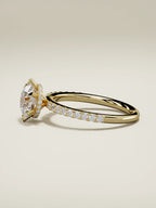 The Vitral round lab-grown diamond solitaire in 14K yellow gold, side view