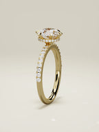 The Vitral round lab-grown diamond solitaire in 14K yellow gold, standing front view