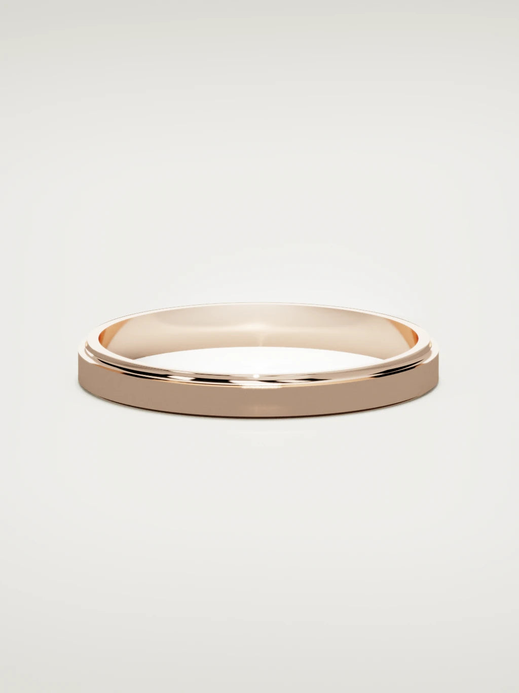 The Marco beveled-edge men's wedding band in 14K rose gold, 3 mm, front view