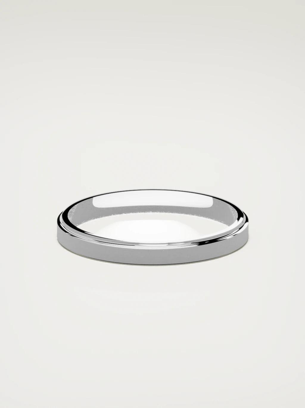 The Marco beveled-edge men's wedding band in 14K white gold, 3 mm, back view