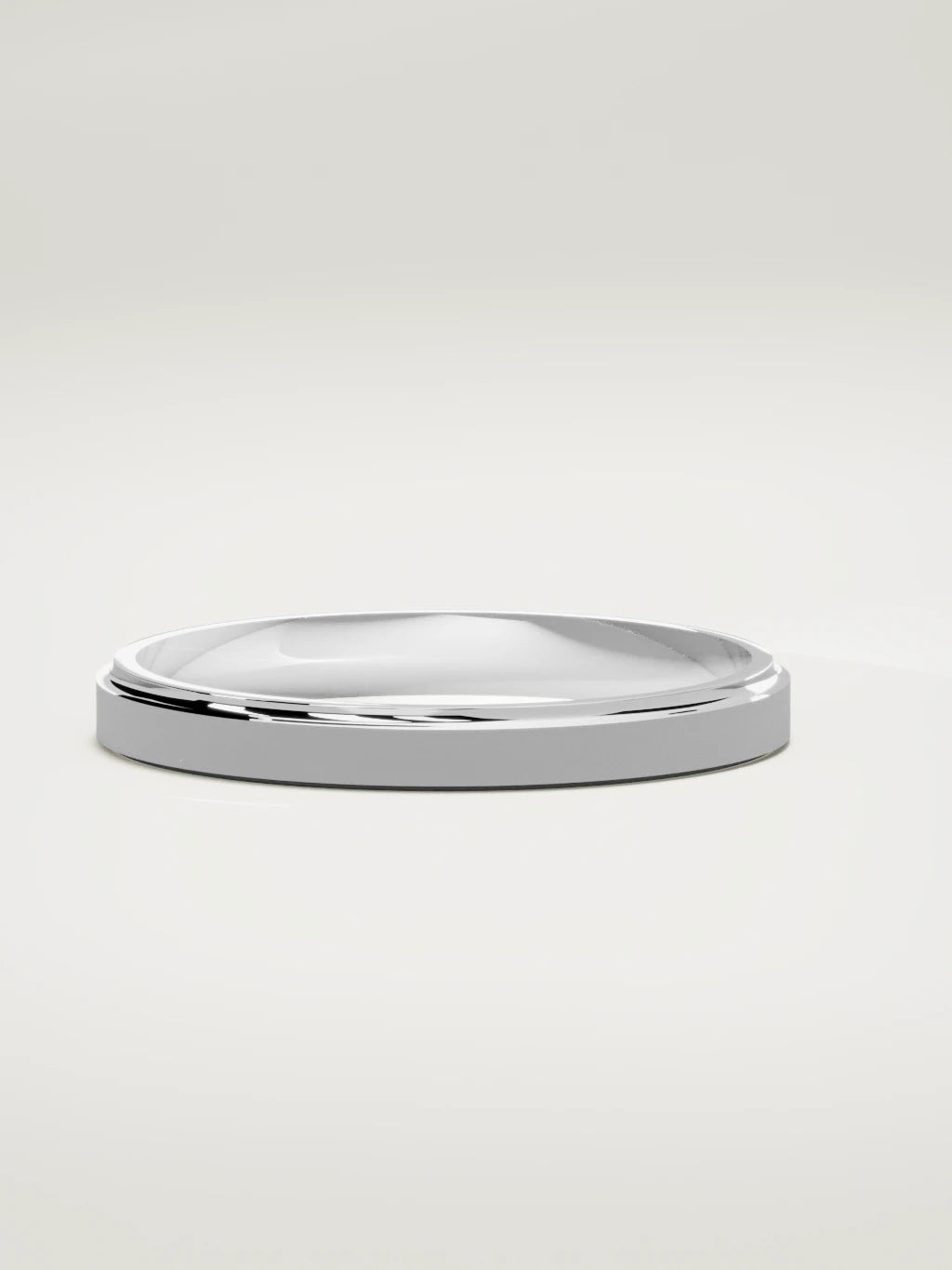 The Marco beveled-edge men's wedding band in 14K white gold, 3 mm, three-quarter view