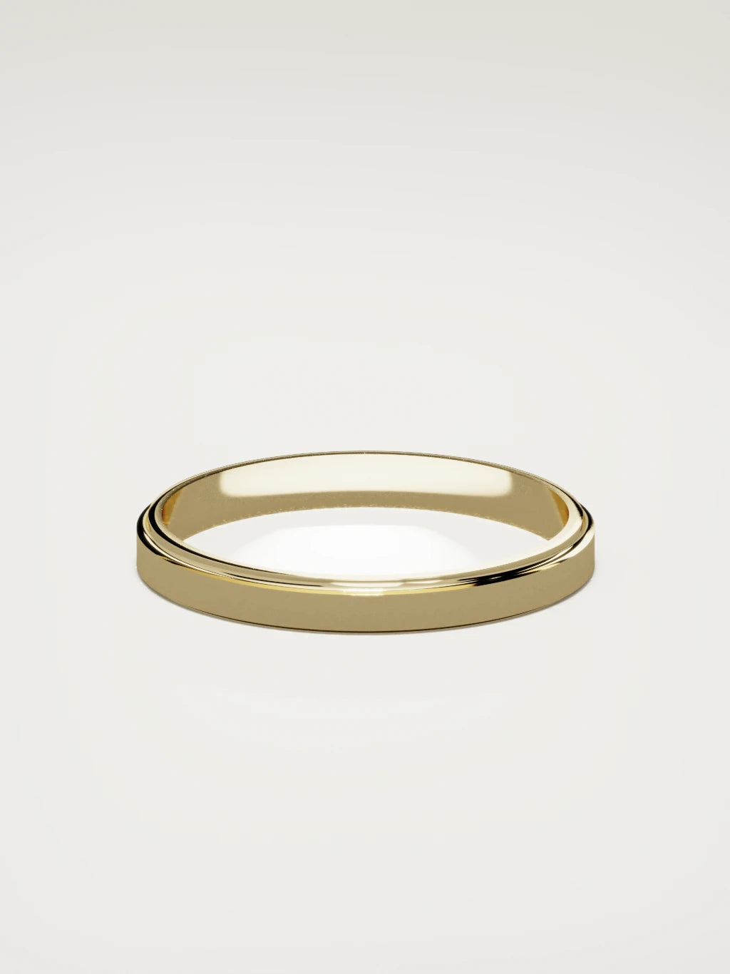 The Marco beveled-edge men's wedding band in 14K yellow gold, 3 mm, back view