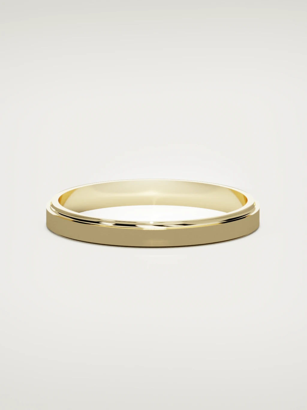 The Marco beveled-edge men's wedding band in 14K yellow gold, 3 mm, front view