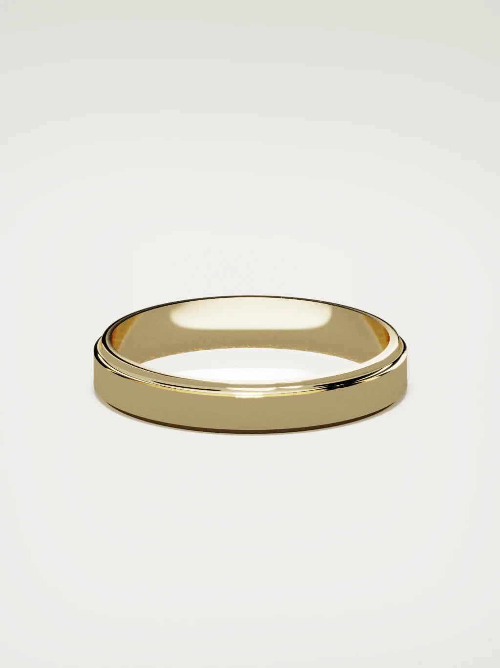 The Marco beveled-edge men's wedding band in 14K yellow gold, 4 mm, back view
