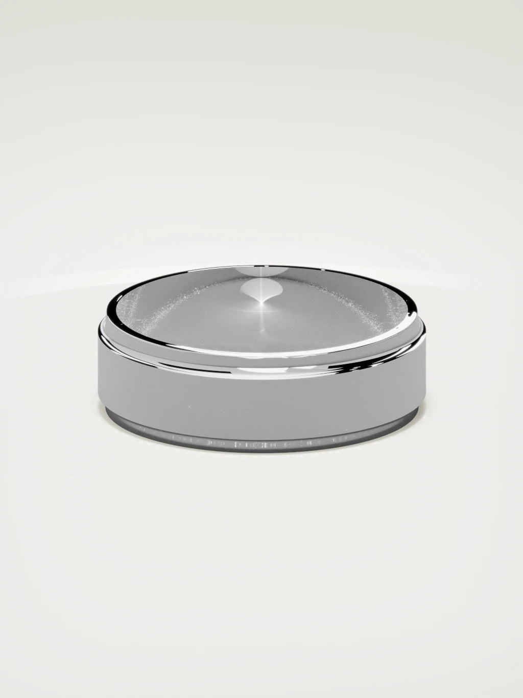The Marco beveled-edge men's wedding band in 14K white gold, 7 mm, back view