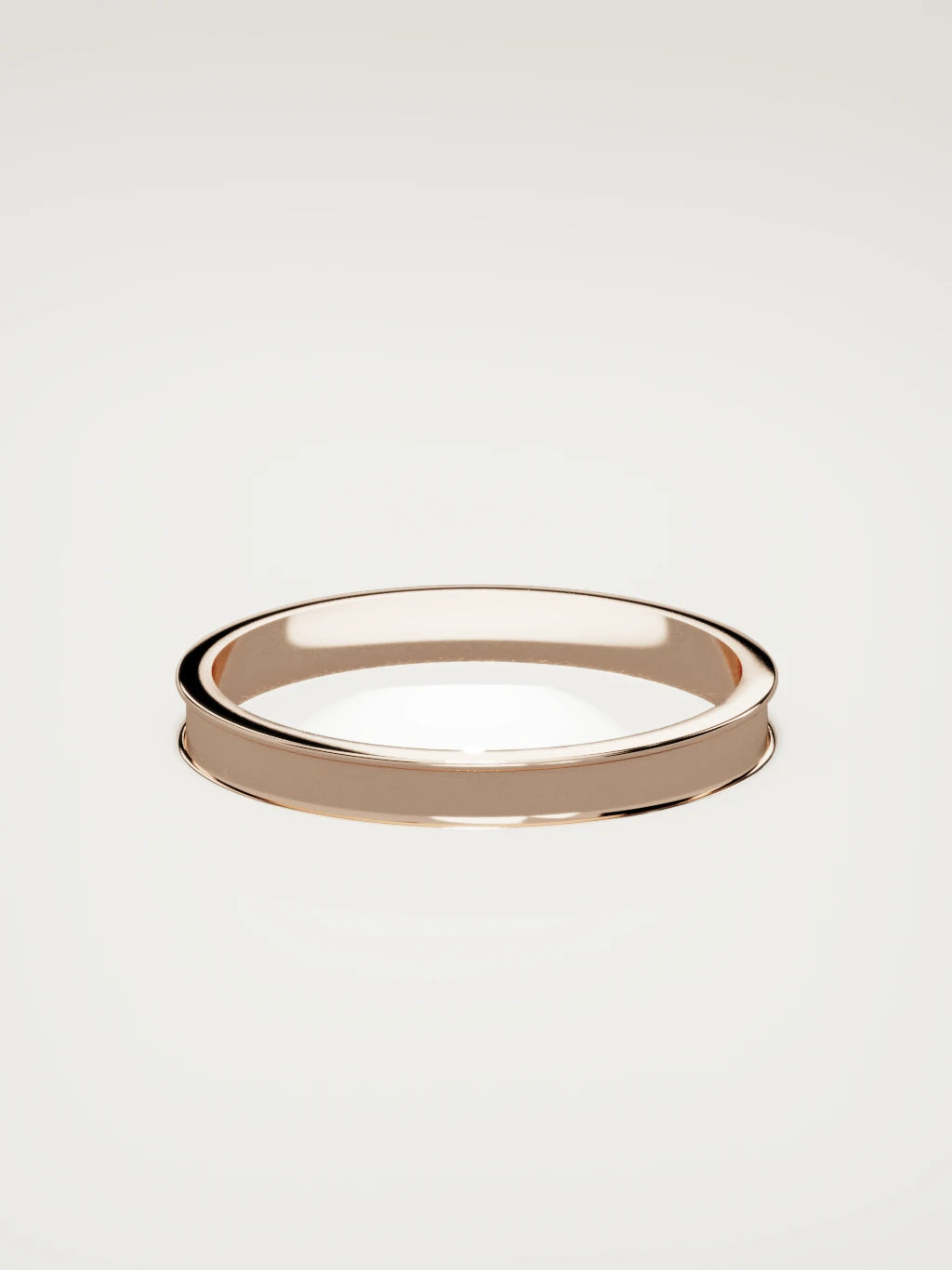 The Valle channel men's wedding band in 14K rose gold, 3 mm, back view
