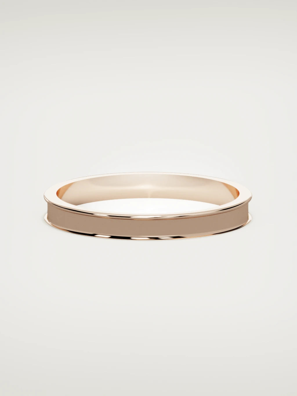 The Valle channel men's wedding band in 14K rose gold, 3 mm, front view