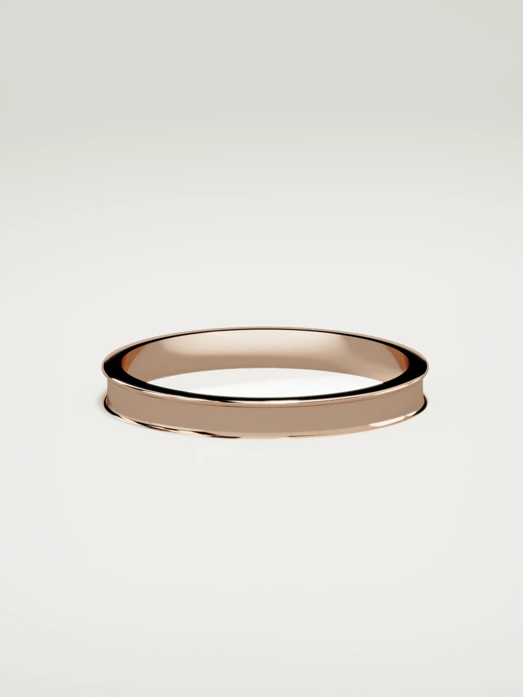 The Valle channel men's wedding band in 14K rose gold, 3 mm, side view