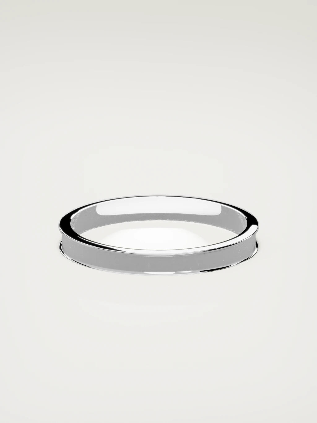 The Valle channel men's wedding band in 14K white gold, 3 mm, back view