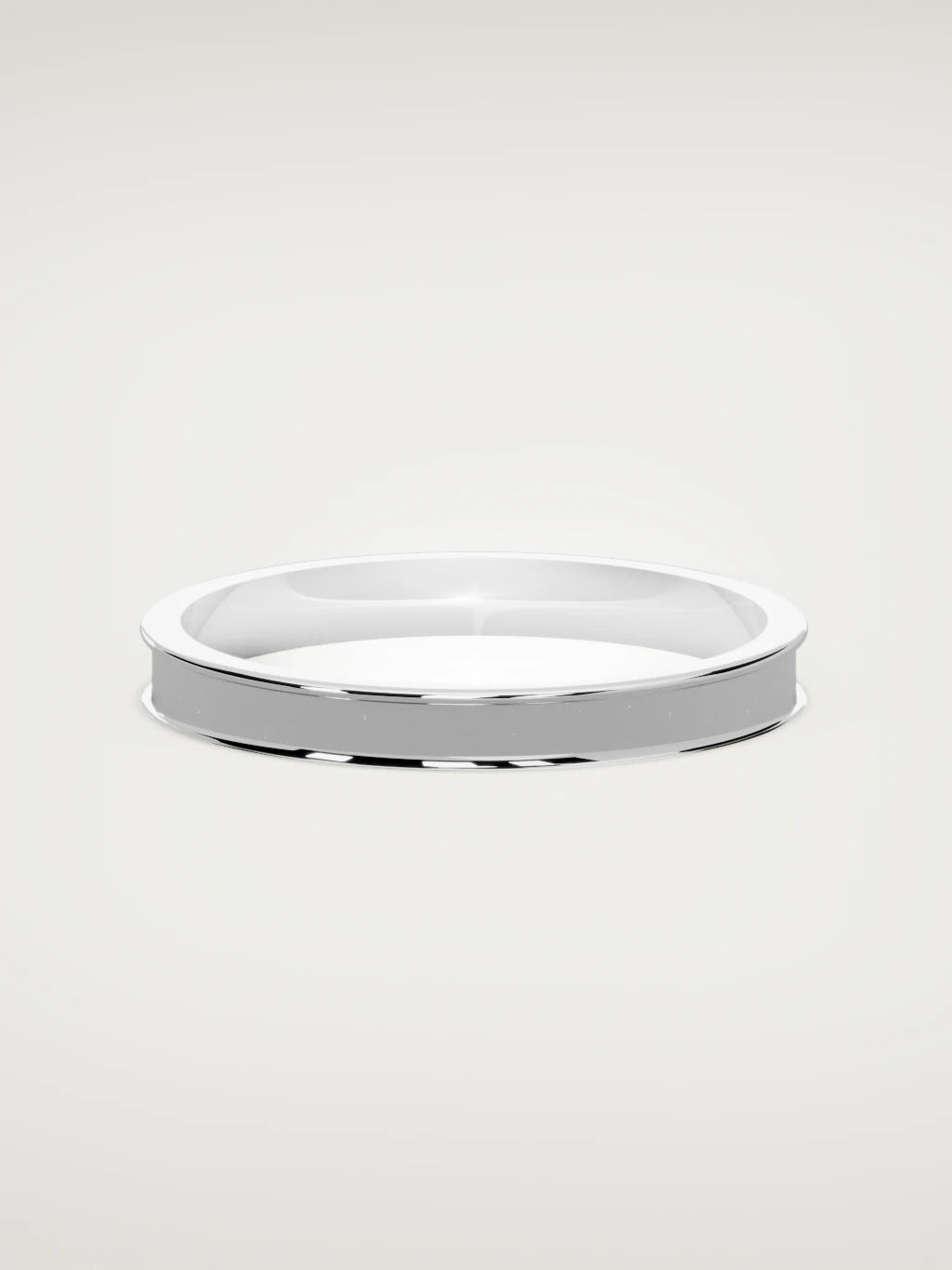 The Valle channel men's wedding band in 14K white gold, 3 mm, front view