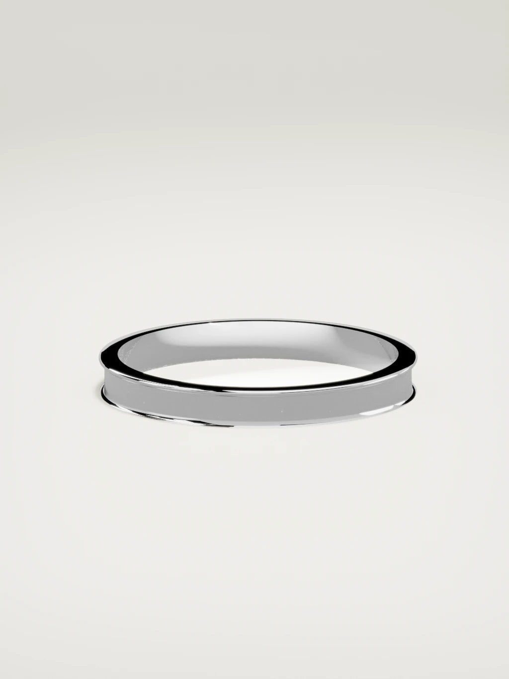 The Valle channel men's wedding band in 14K white gold, 3 mm, side view