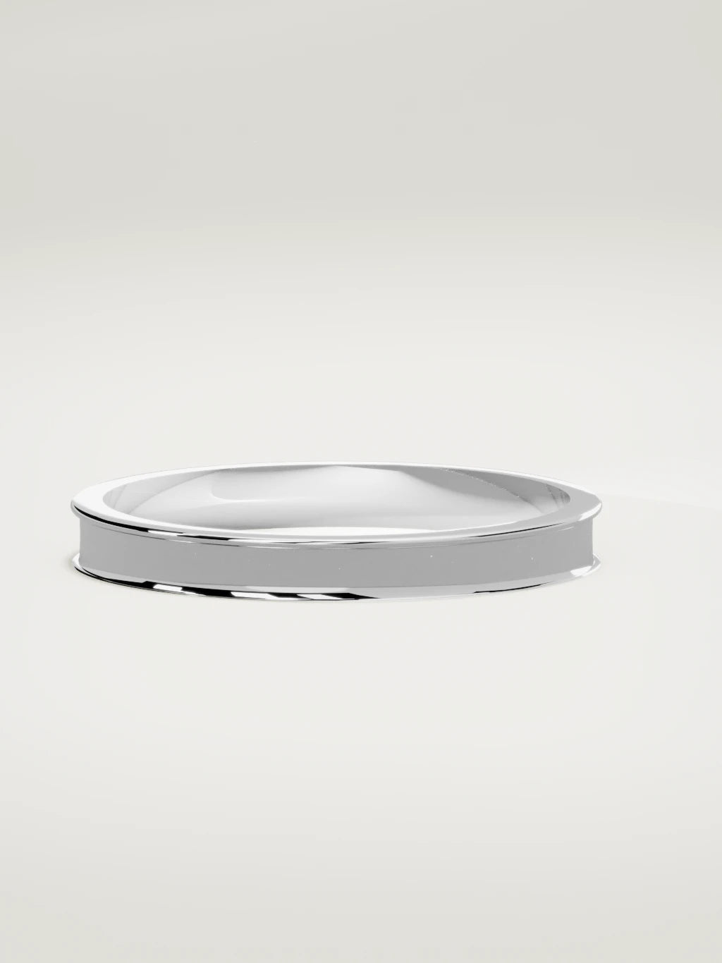 The Valle channel men's wedding band in 14K white gold, 3 mm, three-quarter view