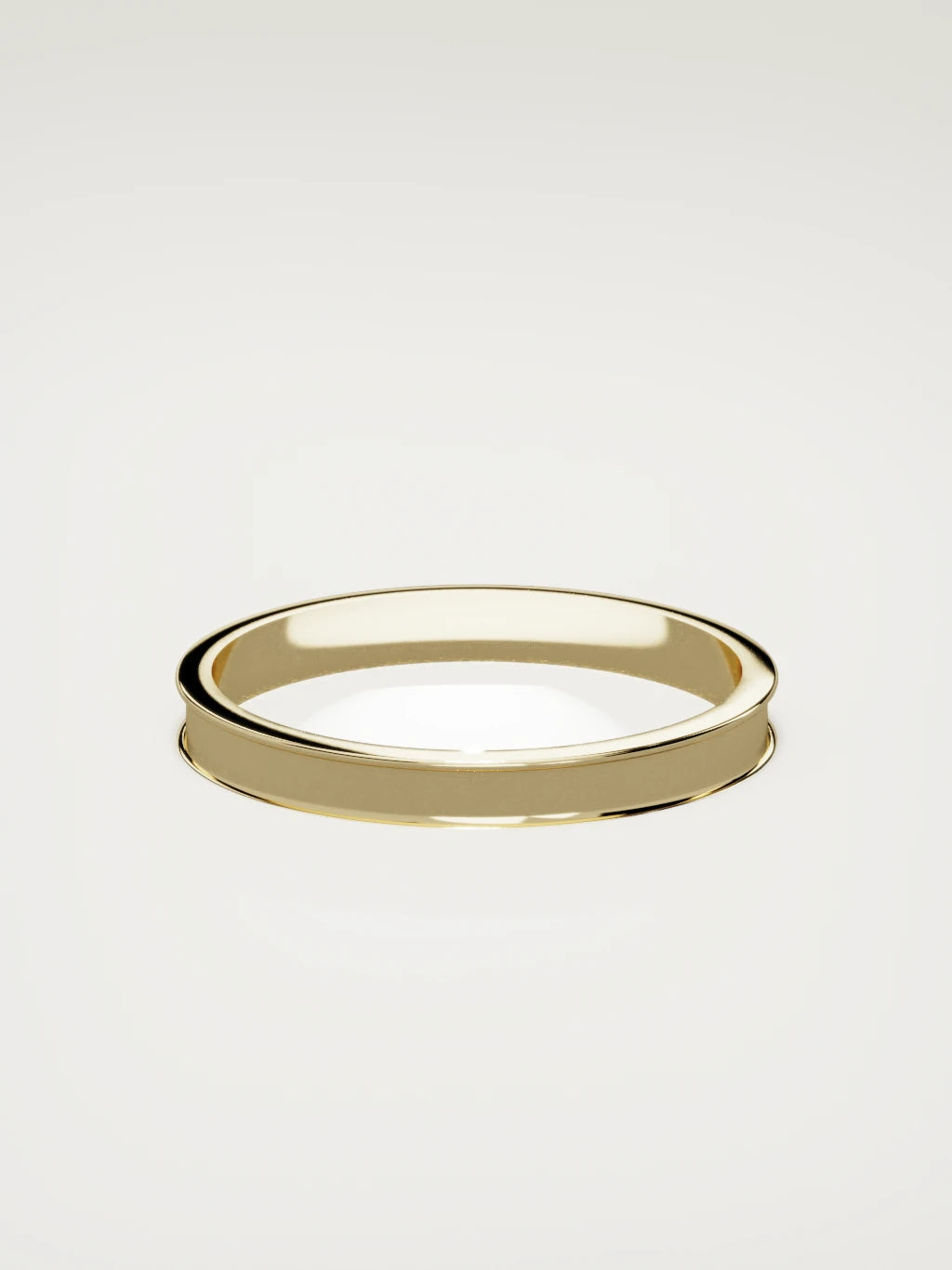 The Valle channel men's wedding band in 14K yellow gold, 3 mm, back view