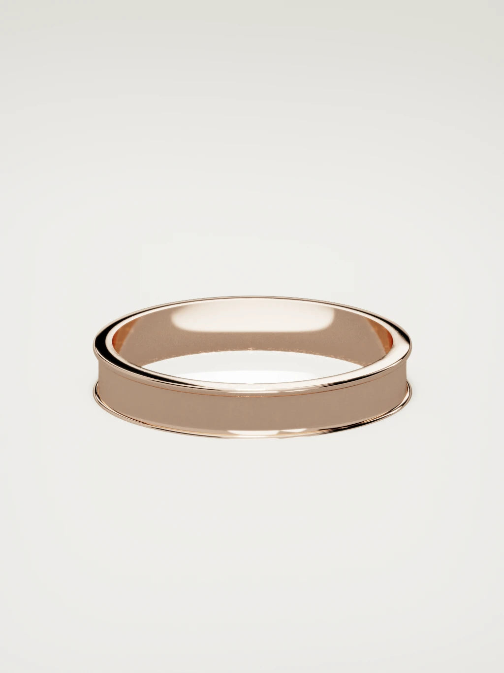 The Valle channel men's wedding band in 14K rose gold, 4 mm, back view