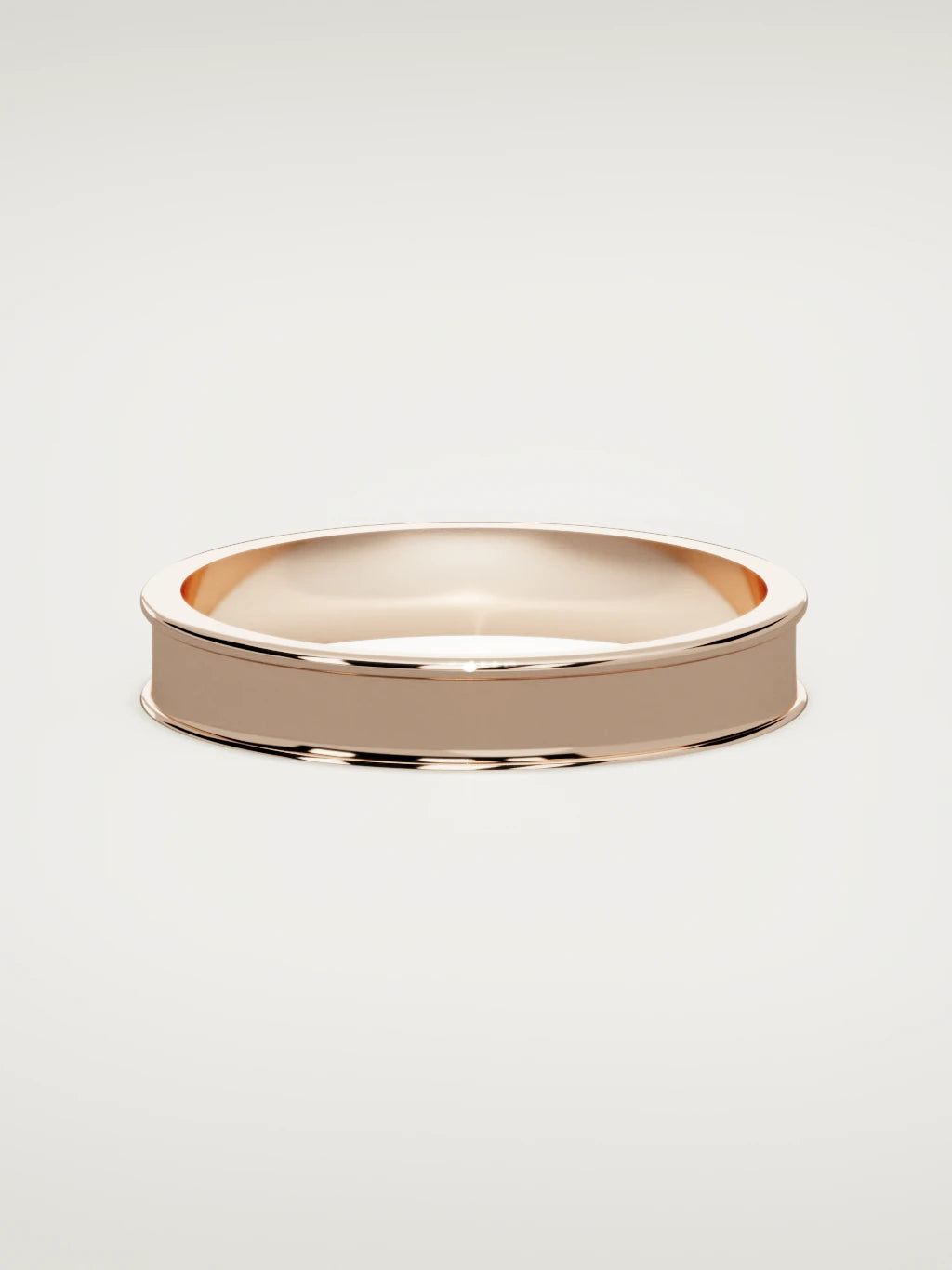 The Valle channel men's wedding band in 14K rose gold, 4 mm, front view