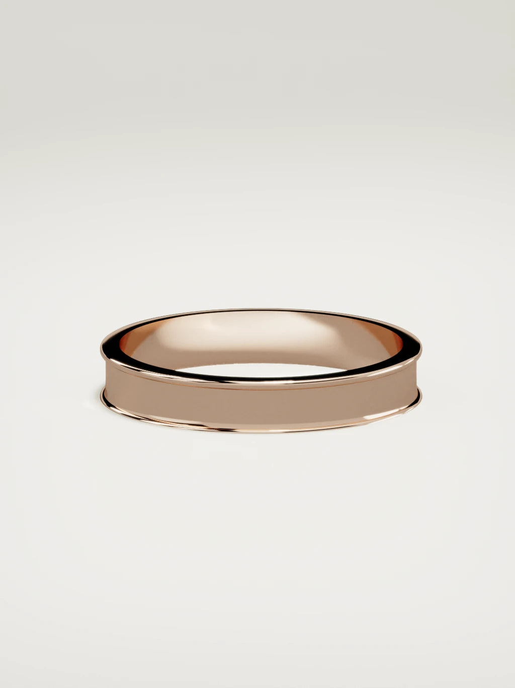 The Valle channel men's wedding band in 14K rose gold, 4 mm, side view