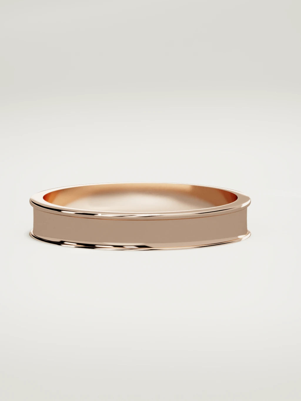 The Valle channel men's wedding band in 14K rose gold, 4 mm, three-quarter view