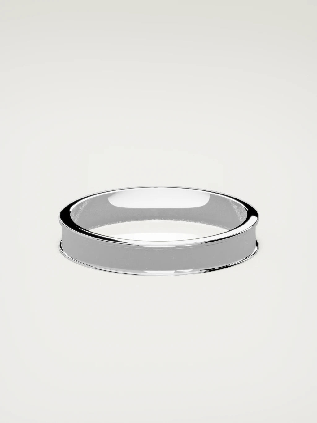 The Valle channel men's wedding band in 14K white gold, 4 mm, back view