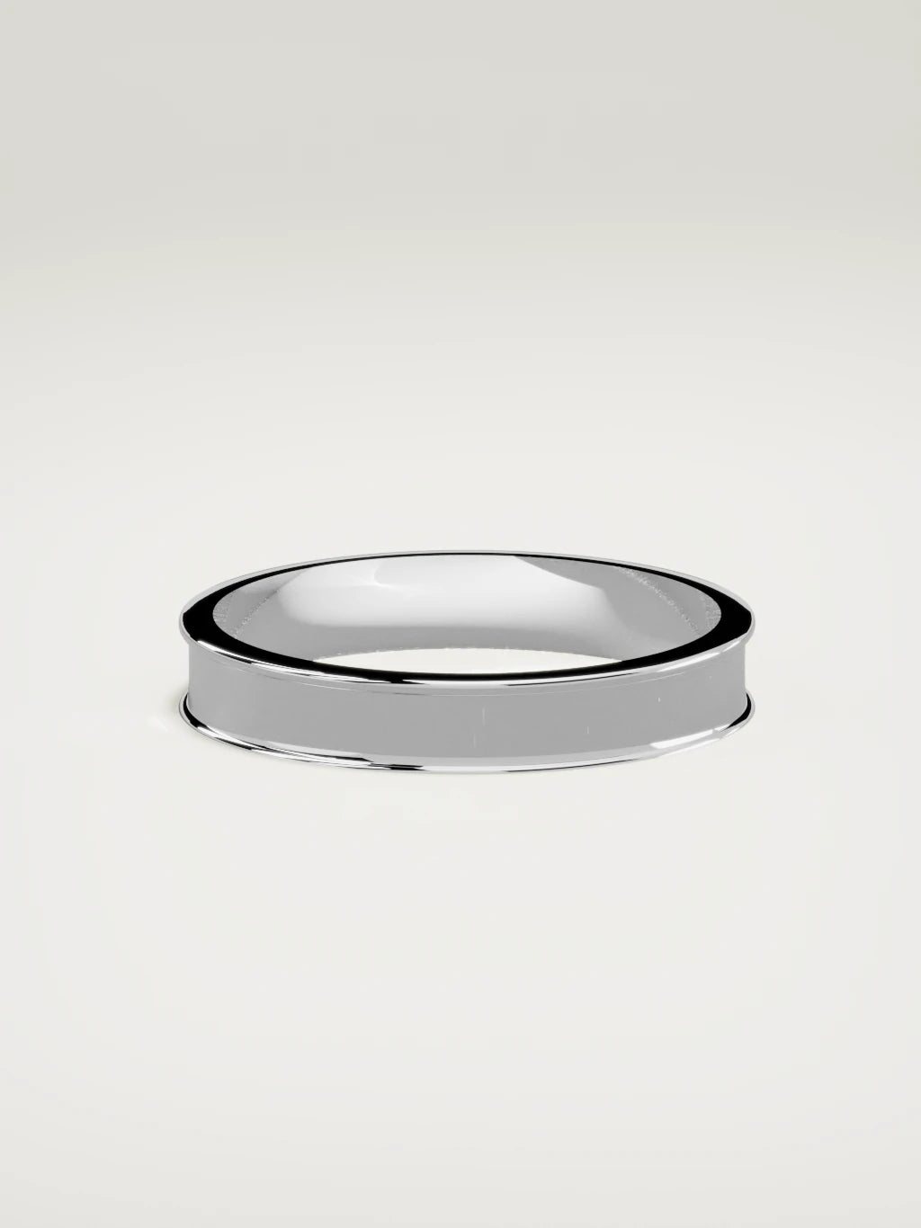 The Valle channel men's wedding band in 14K white gold, 4 mm, side view