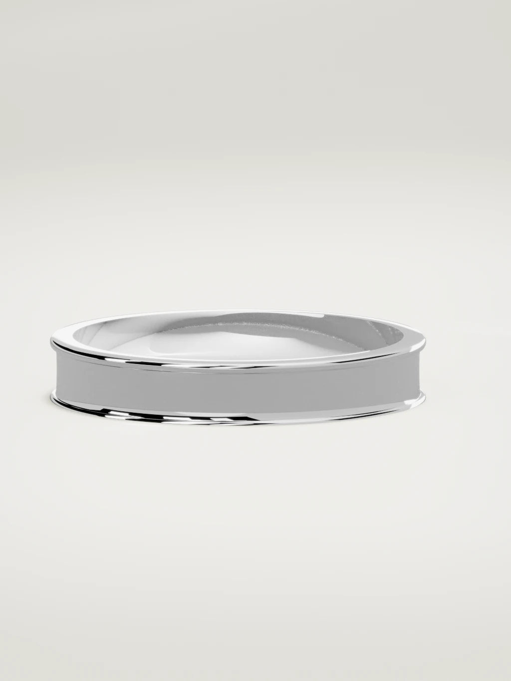 The Valle channel men's wedding band in 14K white gold, 4 mm, three-quarter view