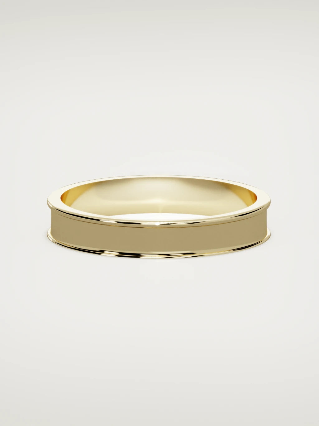 The Valle channel men's wedding band in 14K yellow gold, 4 mm, front view