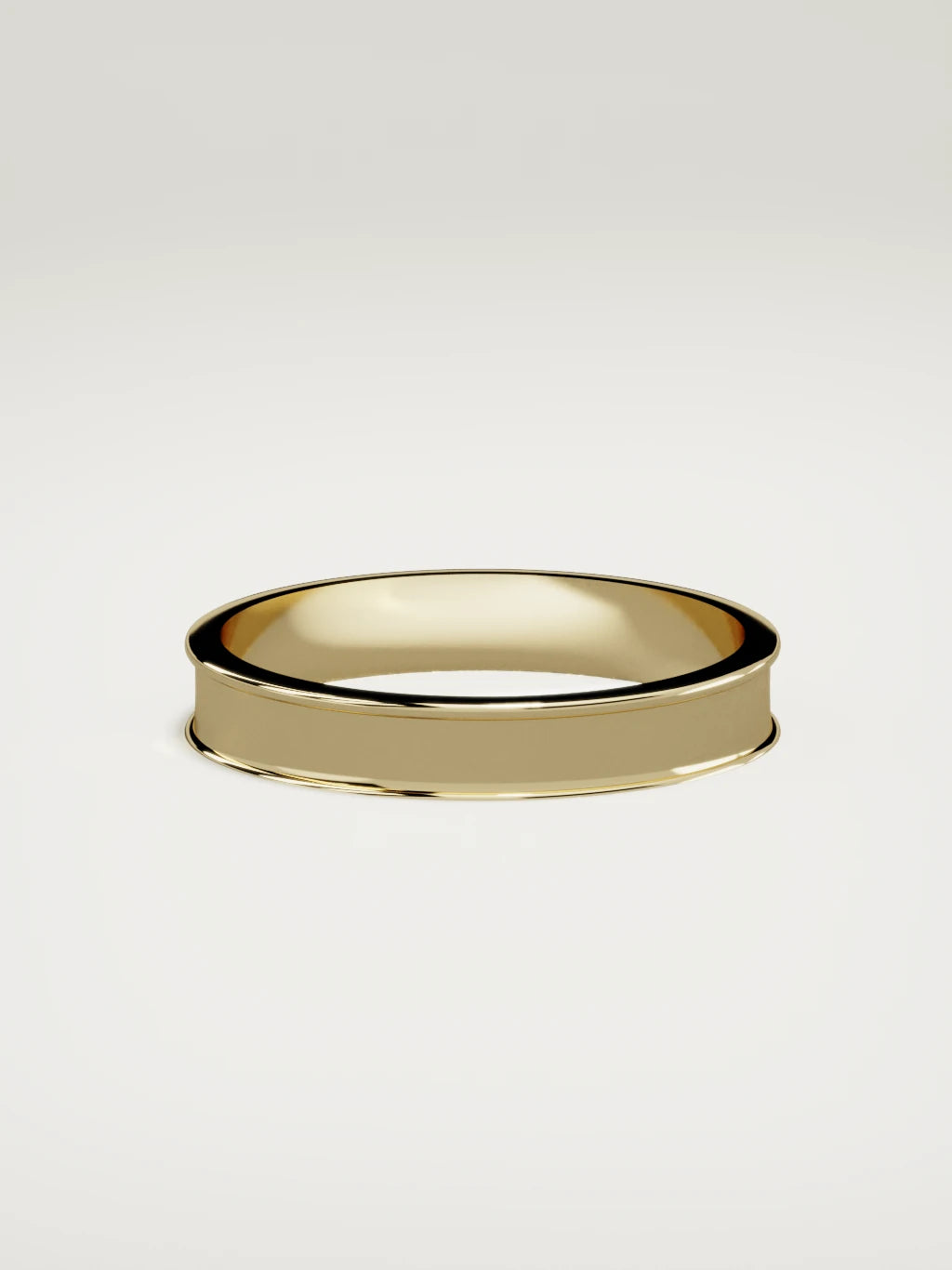 The Valle channel men's wedding band in 14K yellow gold, 4 mm, side view