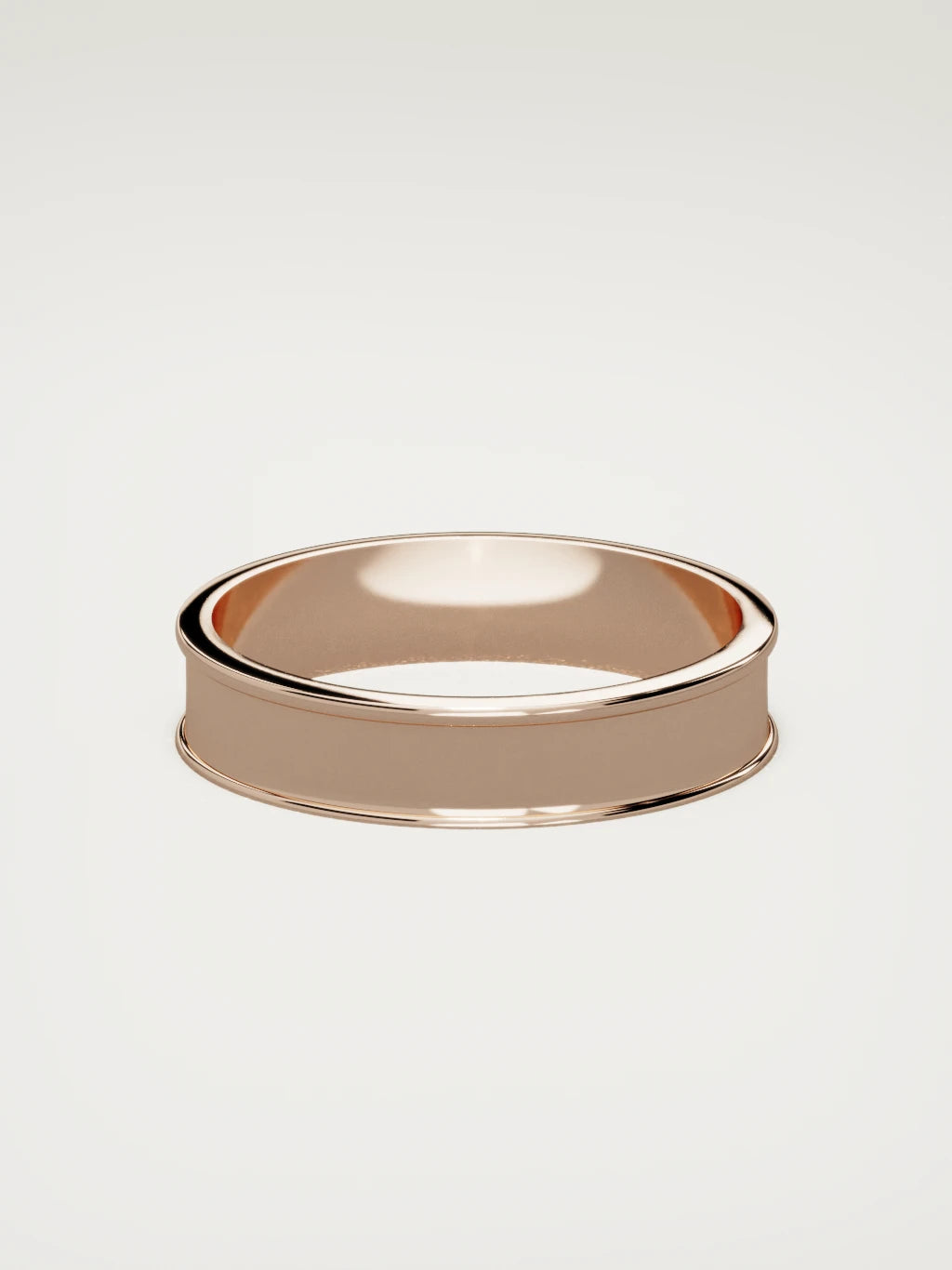 The Valle channel men's wedding band in 14K rose gold, 5 mm, back view