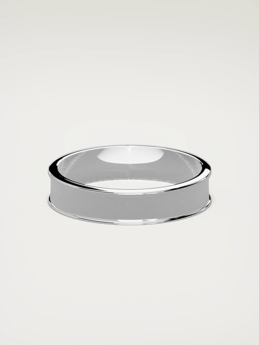 The Valle channel men's wedding band in 14K white gold, 5 mm, back view