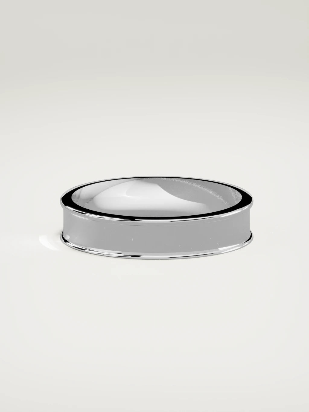 The Valle channel men's wedding band in 14K white gold, 5 mm, side view