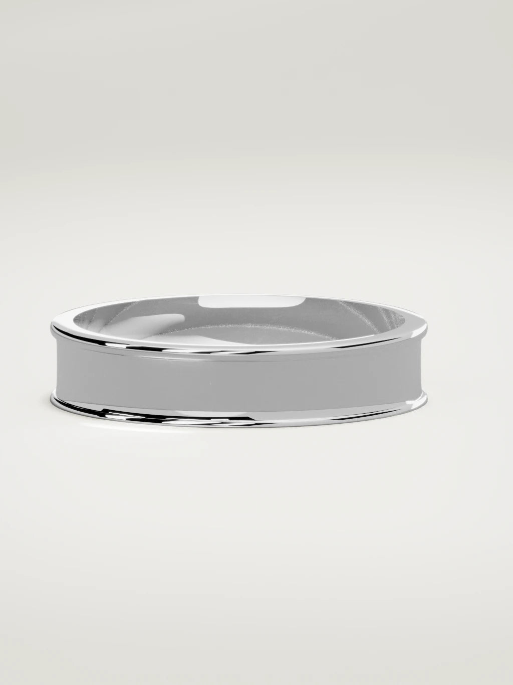 The Valle channel men's wedding band in 14K white gold, 5 mm, three-quarter view