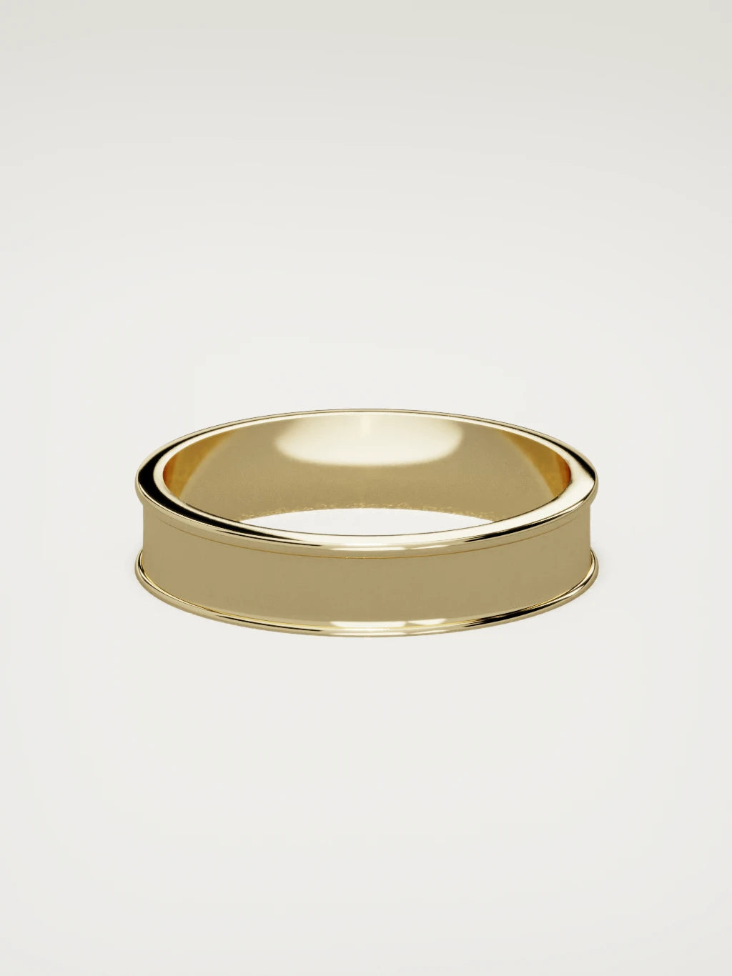 The Valle channel men's wedding band in 14K yellow gold, 5 mm, back view