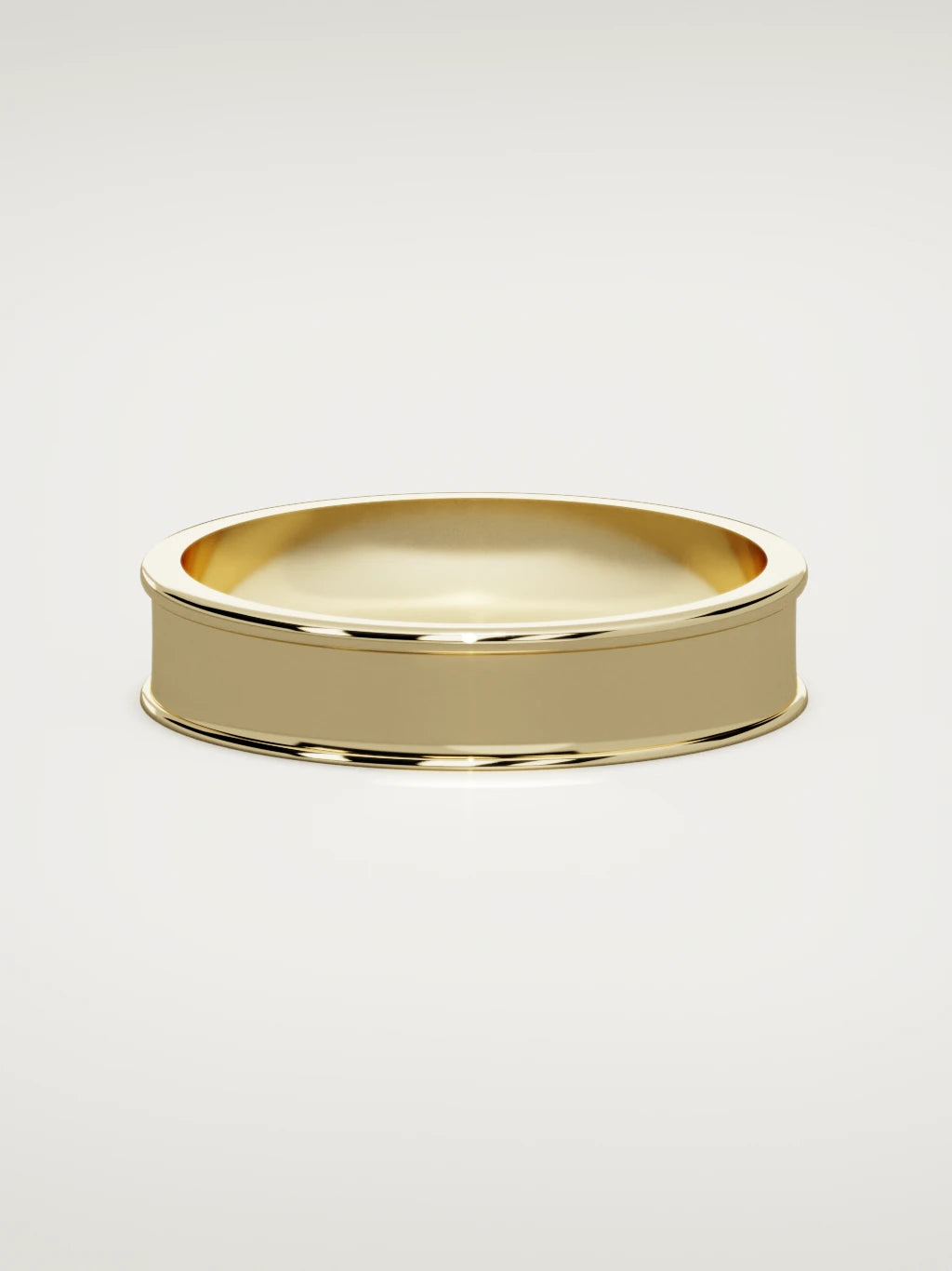 The Valle channel men's wedding band in 14K yellow gold, 5 mm, front view