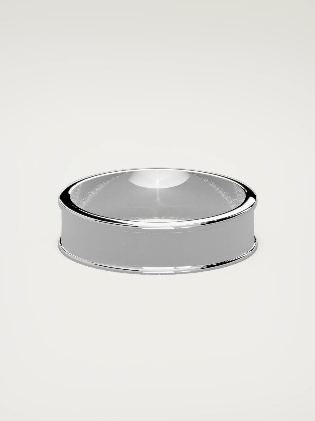 The Valle channel men's wedding band in 14K white gold, 6 mm, back view