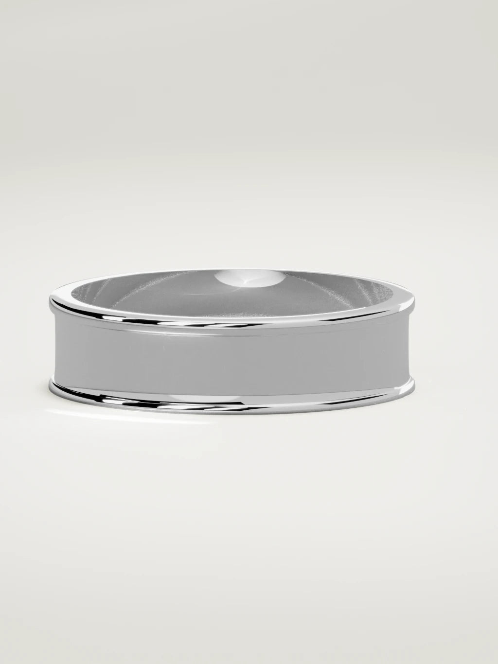 The Valle channel men's wedding band in 14K white gold, 6 mm, three-quarter view