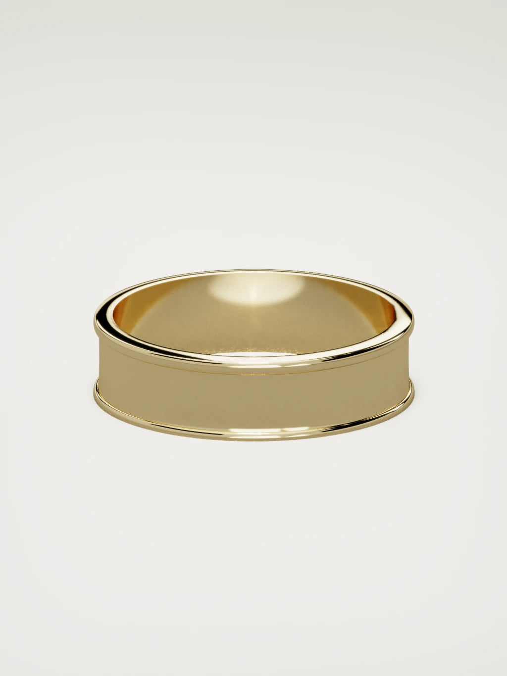 The Valle channel men's wedding band in 14K yellow gold, 6 mm, back view