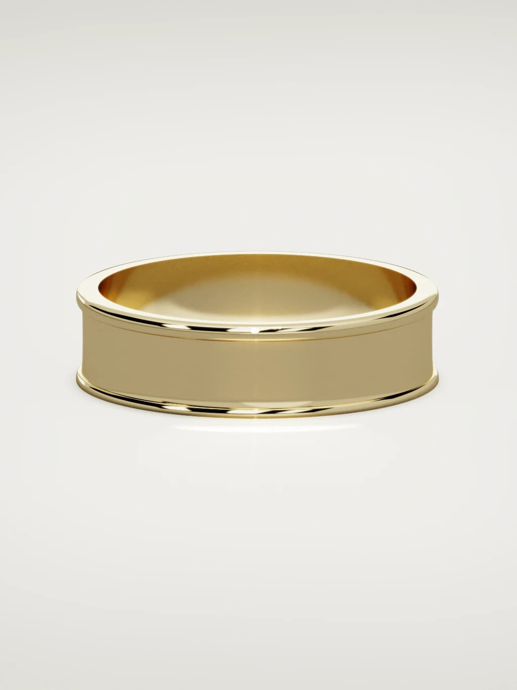 The Valle channel men's wedding band in 14K yellow gold, 6 mm, front view