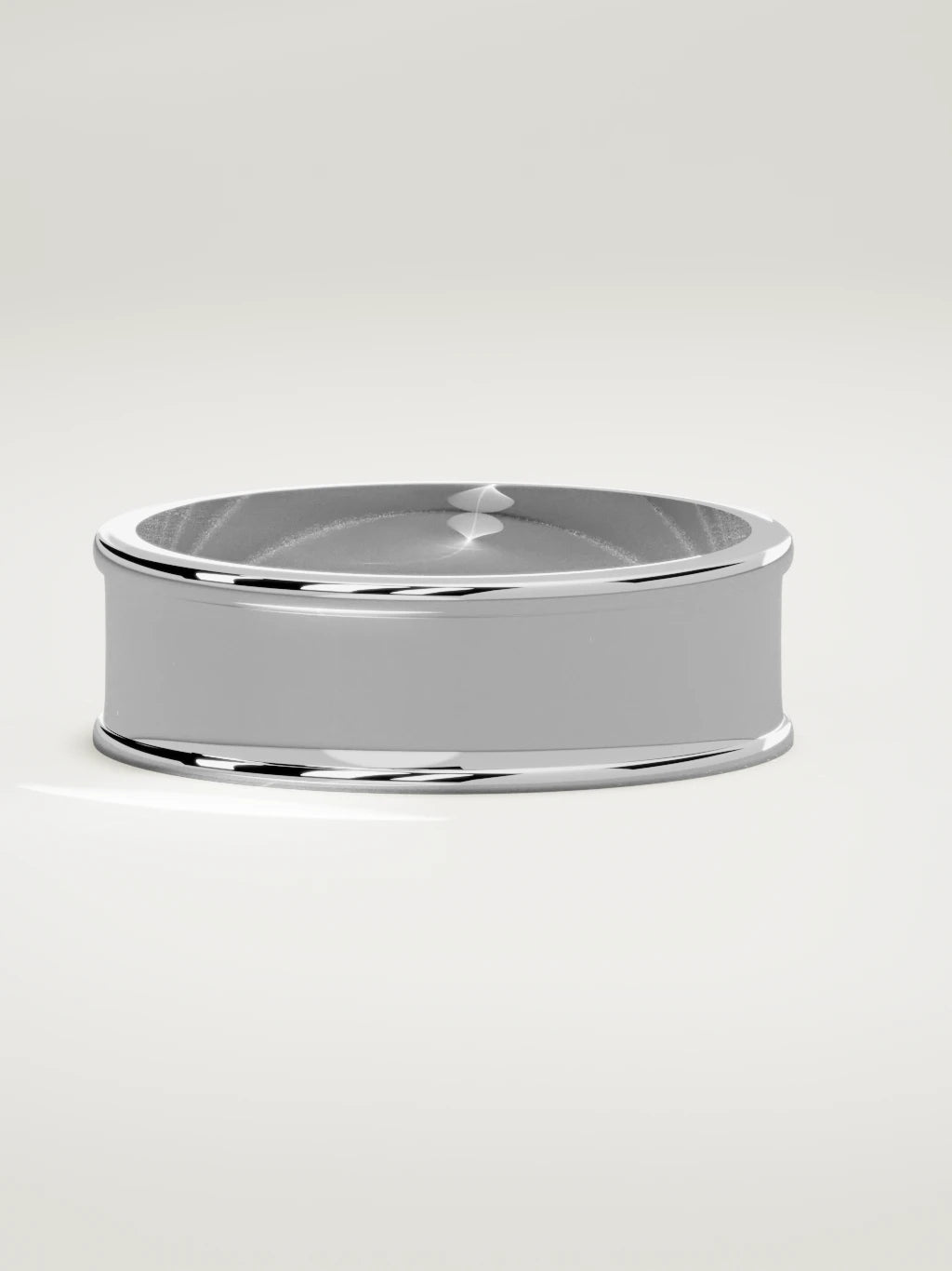 The Valle channel men's wedding band in 14K white gold, 7 mm, three-quarter view