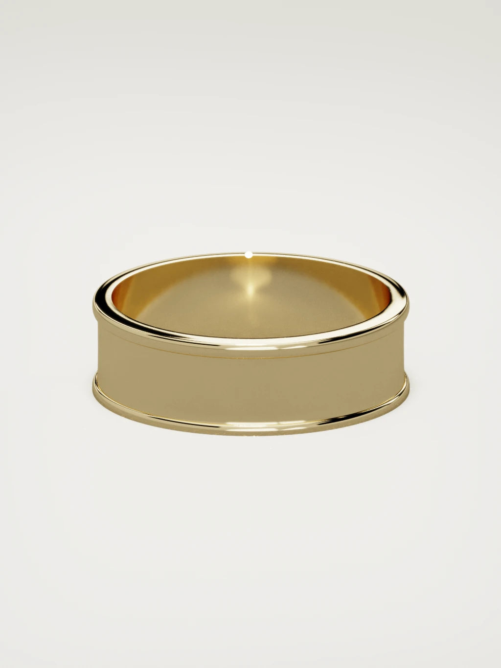 The Valle channel men's wedding band in 14K yellow gold, 7 mm, back view