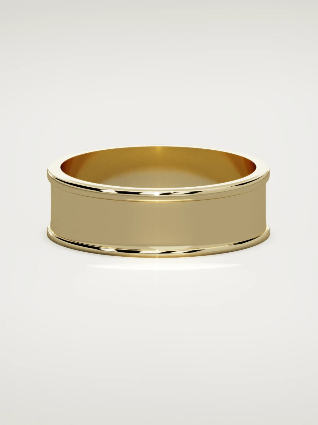 The Valle channel men's wedding band in 14K yellow gold, 7 mm, front view