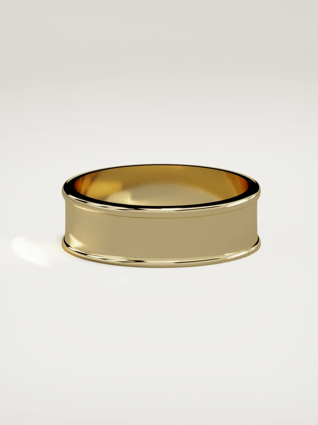 The Valle channel men's wedding band in 14K yellow gold, 7 mm, side view