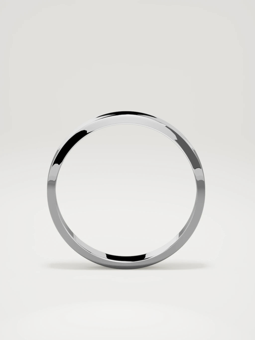 The Canto chamfered-edge men's wedding band in 14K white gold, 4 mm, standing front view