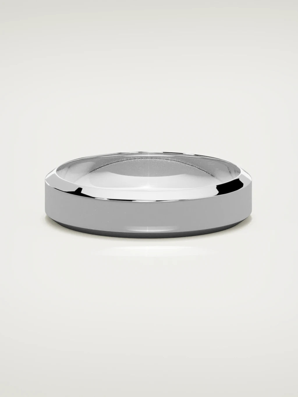 The Canto chamfered-edge men's wedding band in 14K white gold, 5 mm, front view