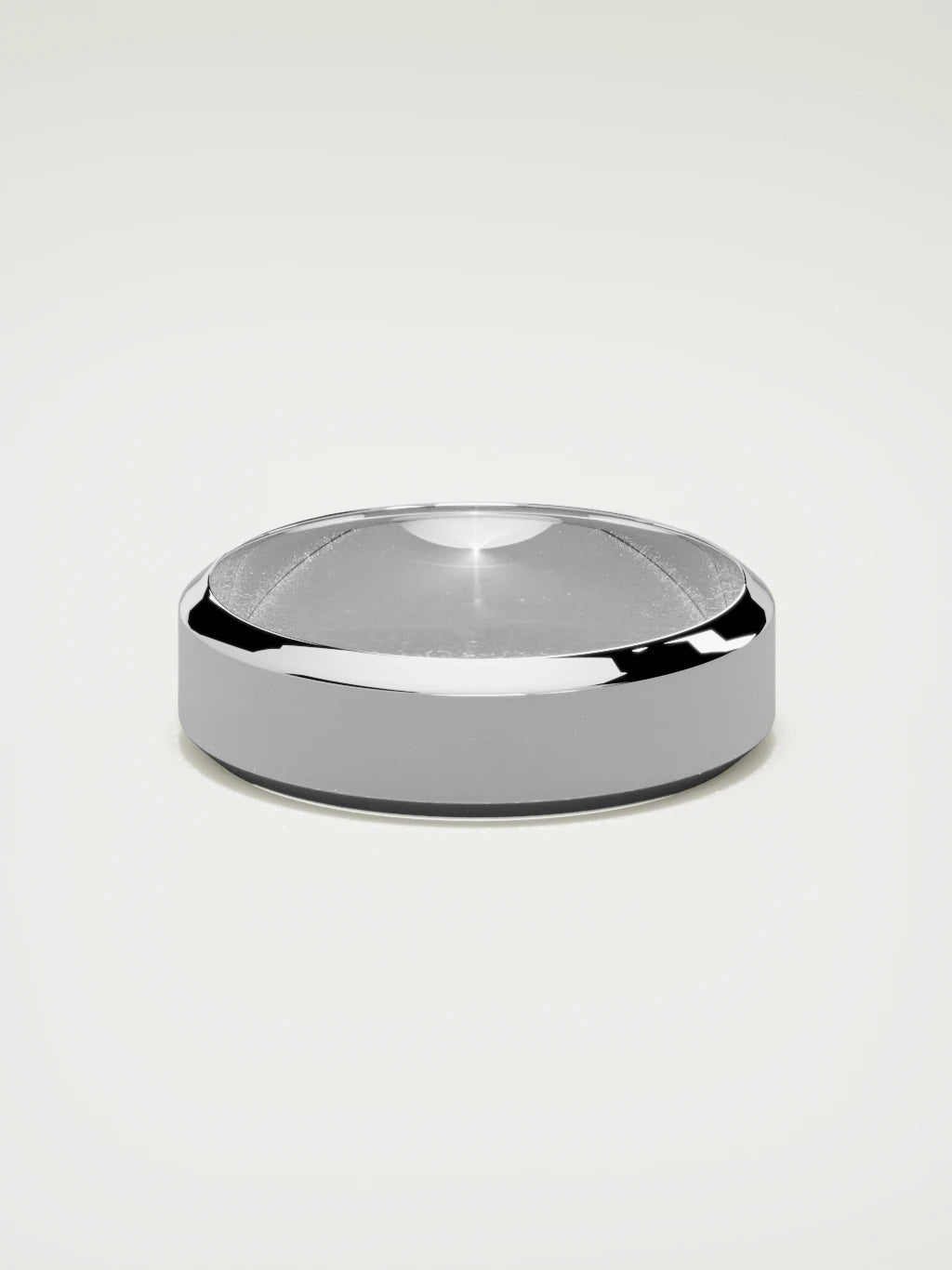 The Canto chamfered-edge men's wedding band in 14K white gold, 6 mm, back view