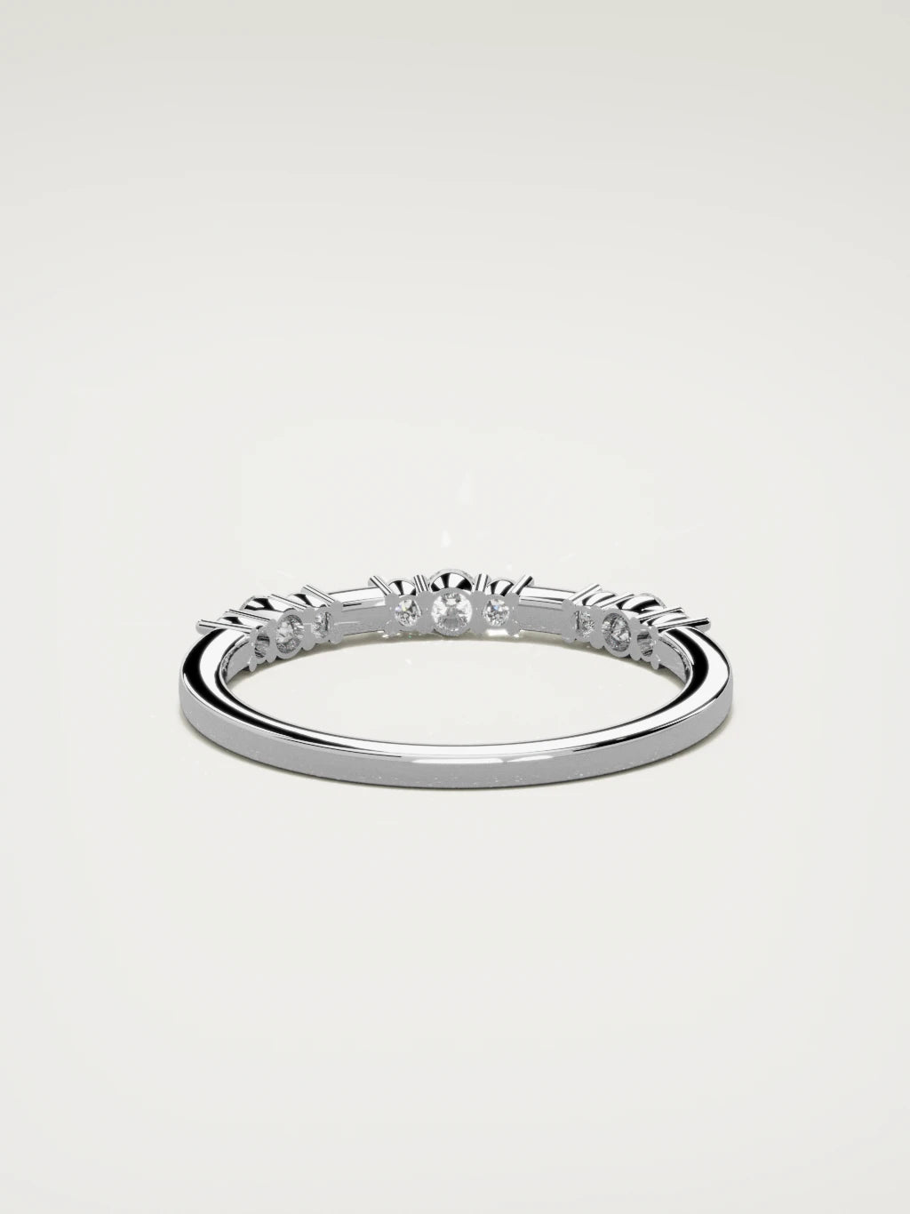 The Cielo scattered diamond band in 14K white gold, back view