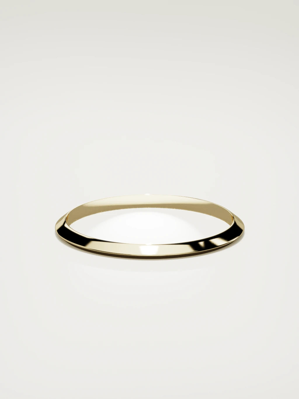 The Filo knife-edge men's wedding band in 14K yellow gold, 2 mm, back view