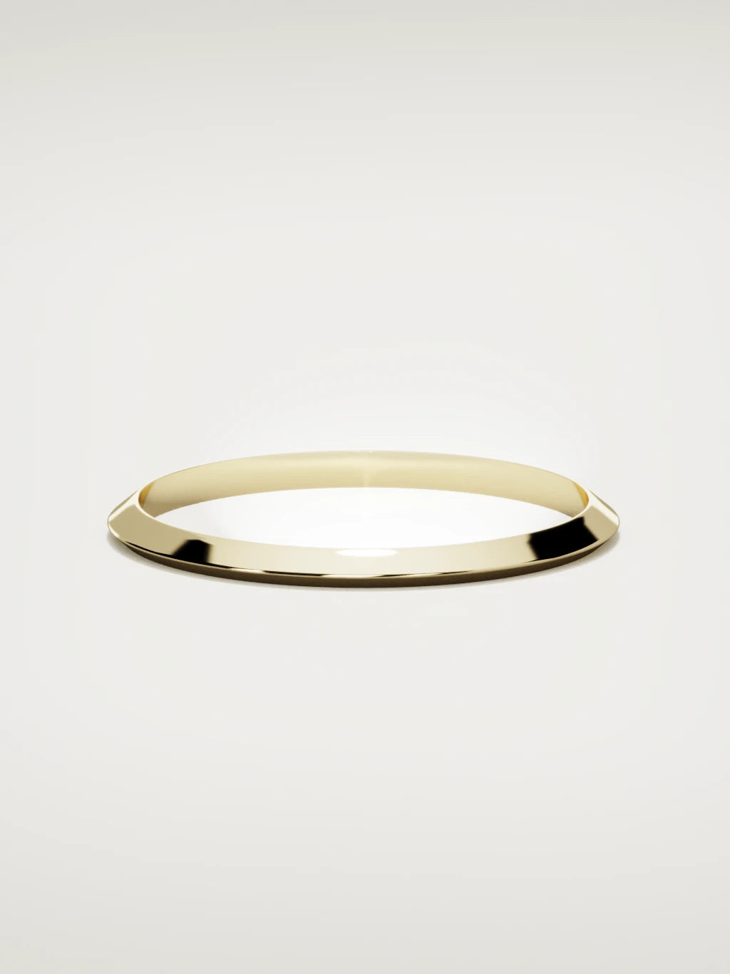 The Filo knife-edge men's wedding band in 14K yellow gold, 2 mm, front view