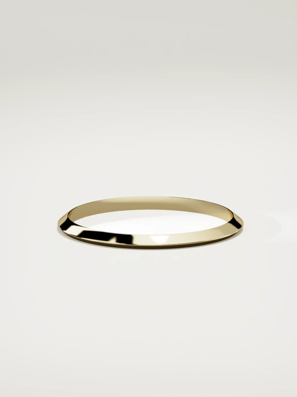 The Filo knife-edge men's wedding band in 14K yellow gold, 2 mm, side view