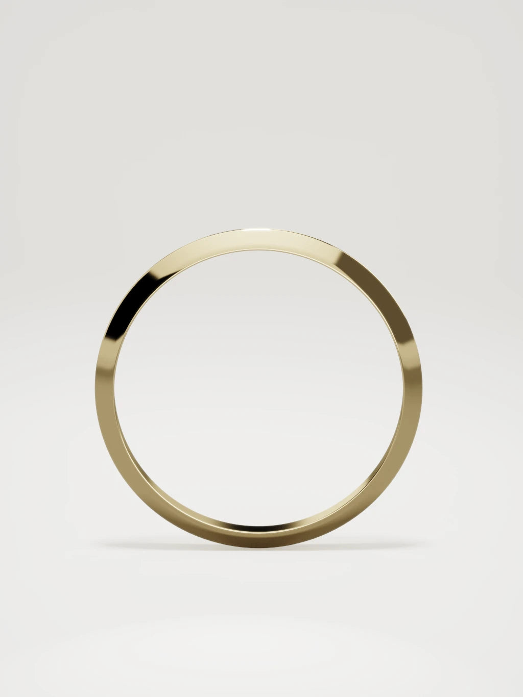 The Filo knife-edge men's wedding band in 14K yellow gold, 2 mm, standing front view