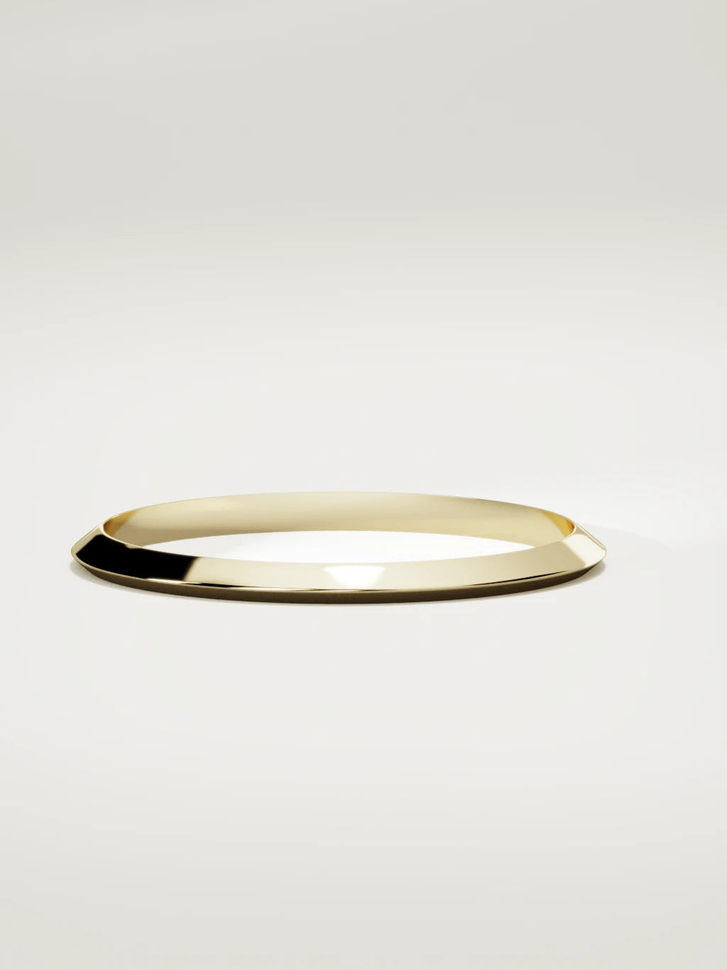 The Filo knife-edge men's wedding band in 14K yellow gold, 2 mm, three-quarter view