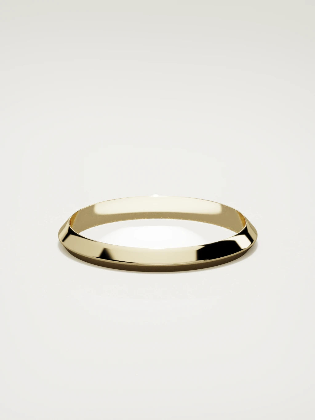The Filo knife-edge men's wedding band in 14K yellow gold, 3 mm, back view